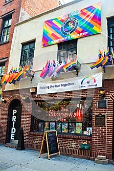 Historic Stonewall Inn gay bar in Greenwich Village Lower Manhattan