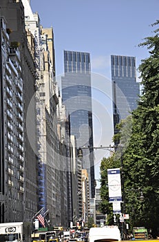 New York City,August 2nd:Street view with Time Warner Center in New York City