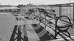 New York City benches overlooking the water