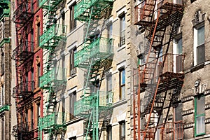 New York City Block of Apartment Buildings in Manhattan