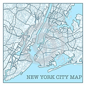 New York City blue poster