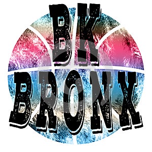 New York city Bronx basketball art. Street graphic style NYC.