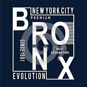 New york city bronx evolution typography design