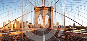 New York City with brooklyn bridge, Lower Manhattan, USA
