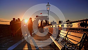 New York City Brooklyn Bridge in Manhattan