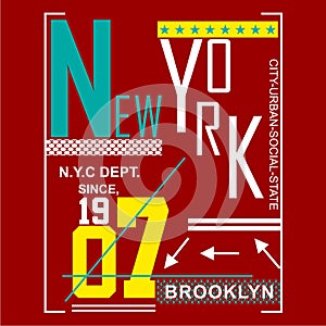 New york city/brooklyn Typography Design for t-shirt