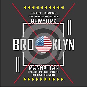 New york city/brooklyn Typography Design for t-shirt