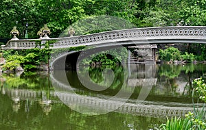 New York City Central Park The Bow Bridge Reflection