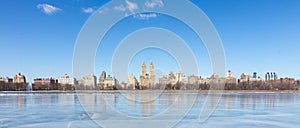 New York City, Central Park with Jacqueline Kennedy Onassis Reservoir. photo
