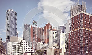 New York City cityscape, color toning applied, USA