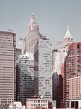 New York City cityscape, color toning applied, USA