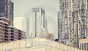 New York City cityscape, color toning applied, USA