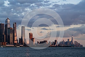 New York city on cloudy evening