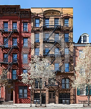 New York City in Spring - Old buildings in the East Village of Manhattan photo