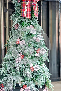 NEW YORK CITY - DECEMBER 6TH, 2018: Macy\'s Christmas tree with g