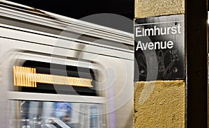 New York City Elmhurst Subway Sign MTA Train Station NYC