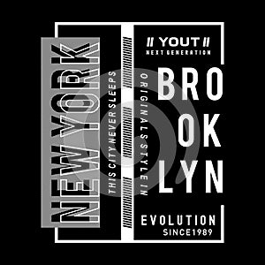 New york city evolution graphic typography t shirt