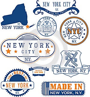 New York City, generic stamps and signs