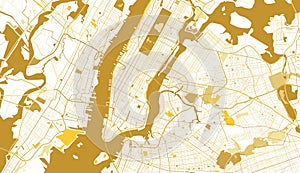 New York City Golden Map.