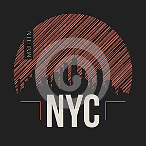 New York City graphic, t-shirt design, tee print, typography