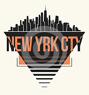 New York City graphic, t-shirt design, tee print, typography