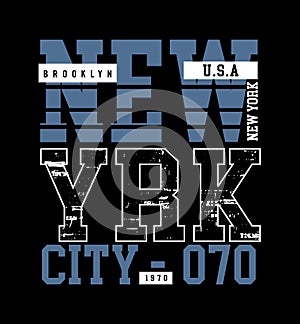 NEW YORK CITY grunge design typography, vector design text illustration, poster, banner, flyer, postcard , sign, t shirt graphics