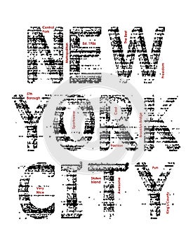 New York City Grunge t-shirt graphic vector