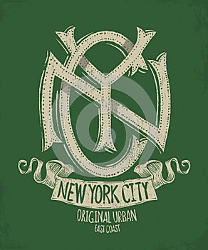 New York City, Grunge T-shirt Print design