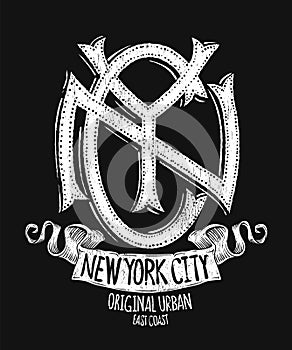 New York City, Grunge T-shirt Print design