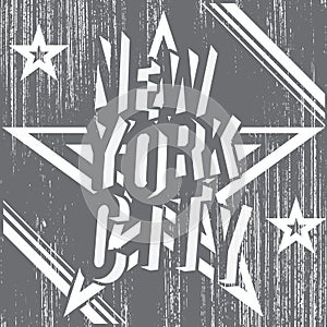 New York City grunge typography poster, t-shirt Printing design, vector Badge Applique Label