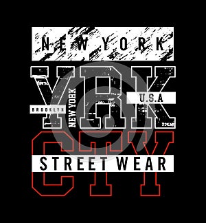 New York City Grunge Typography , vector design text illustration, t shirt graphics, print etc