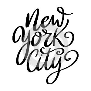 New york city, hand lettering phrase, poster design, calligraphy