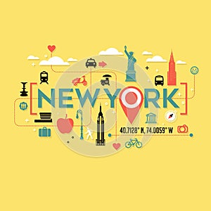 New York City icons and typography design