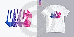 New York City letter t-shirt design, poster, typography. Vector illustration photo