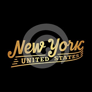 New York City lettering design. The City of New York typography design. Vector and illustration.