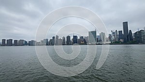 New York City from the Long Island cliff dock (USA