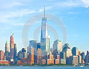 New York City lower Manhattan buildings skyline
