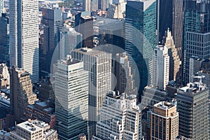 New York City Manhattan aerial view with skyscrapers