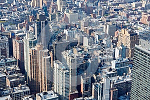 New York City Manhattan aerial view with skyscrapers