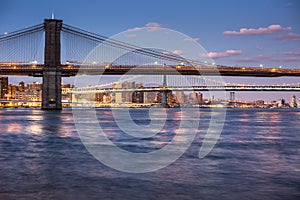 New York City - Manhattan Downtown with Brooklyn Bridge