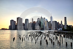 New York City Manhattan Downtown at dusk