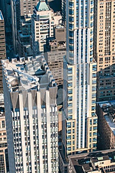 New York City Manhattan midtown aerial panorama view with skyscrapers