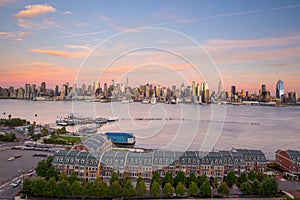 New York City Manhattan midtown skyline at dusk