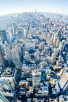 New york city manhattan skyl aerial