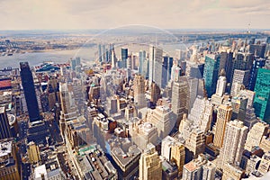 New York City Manhattan skyline aerial view