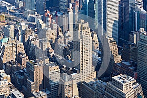 New York City Manhattan skyline aerial view with skyscrapers