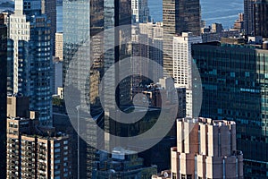 New York City Manhattan skyscrapers aerial view