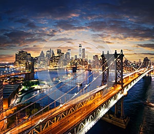 New York City - Manhattan after sunset - beautiful cityscape