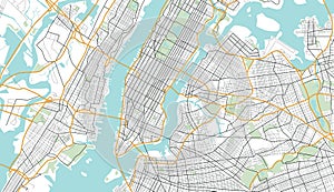 New York City Map Illustration.