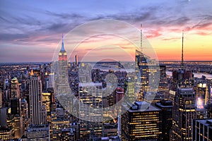 New York City Midtown with Empire State Building at Dusk